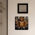 thumbnail image 3 of 14 Inch Wall Clock Battery Operated Square Clock Decorative for Office, Kitchen, Outdoor, Living Room，Tiger Trees Pattern, 3 of 4