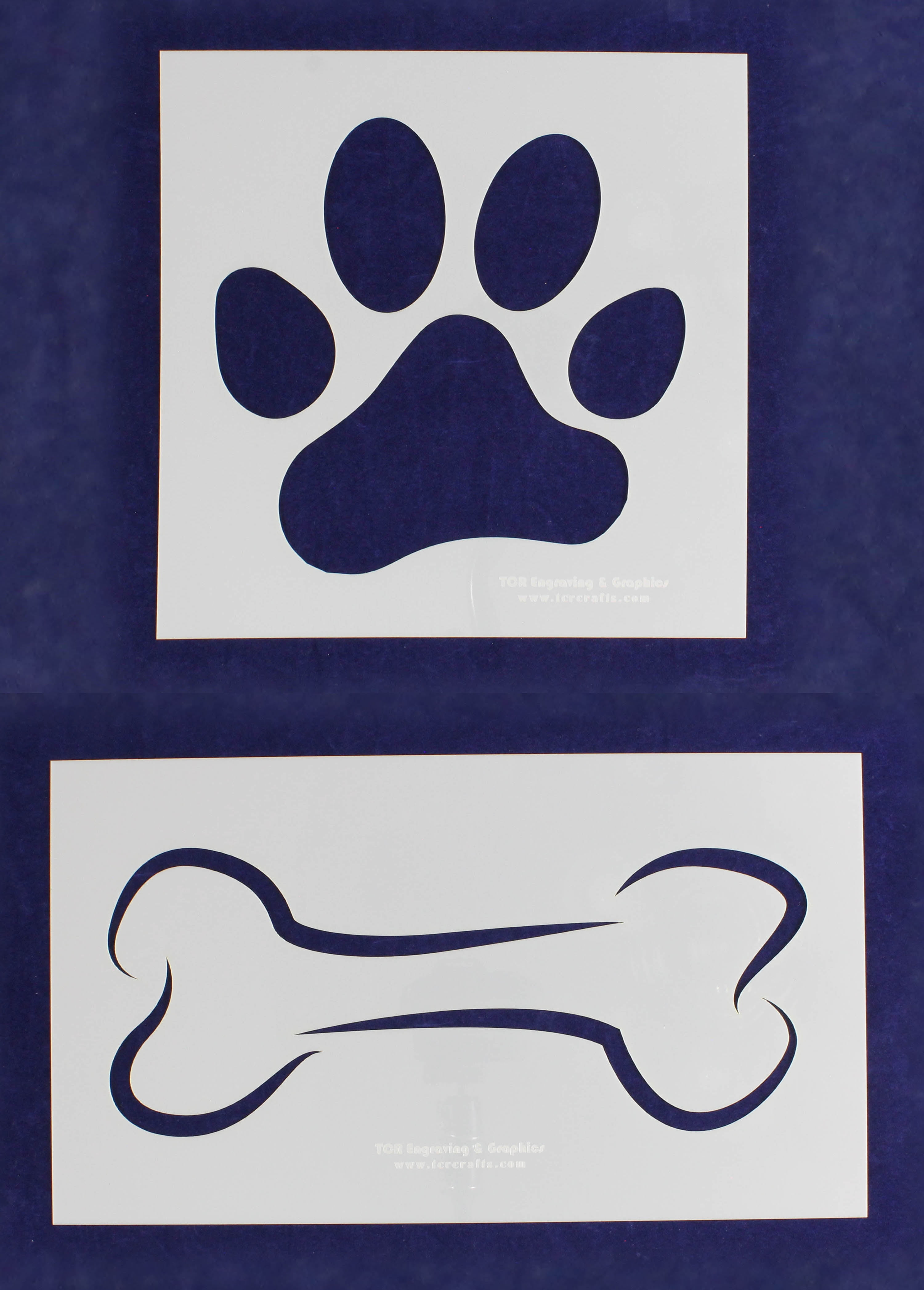 Dog Bone Paw Print Stencils Extra Large 2 Piece Set Bone 12 X 5 dog-bone-paw-print-stencils-extra-large-2-piece-set-bone-12-x-5