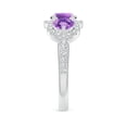 thumbnail image 3 of ANGARA Natural 0.8 Ct. Amethyst with Diamond Classic Ring in 14K White Gold for Women (Ring Size: 12), 3 of 9