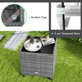 thumbnail image 2 of Gymax Set of 3 Rattan Furniture Bistro Set Cushioned Sofas Side Table Armrest Turquoise, 2 of 4