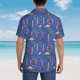 thumbnail image 4 of Balery New-York City Camisas hawaianas de manga corta para hombre, camisas playeras de corte holgado, camisas de vacaciones con botones,Large, 4 of 7