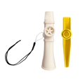 thumbnail image 3 of HILABEE Flûte Kazoo Facile à Apprendre pour Spectacle de Performance pour Enfants Blanc et Or, 3 of 9