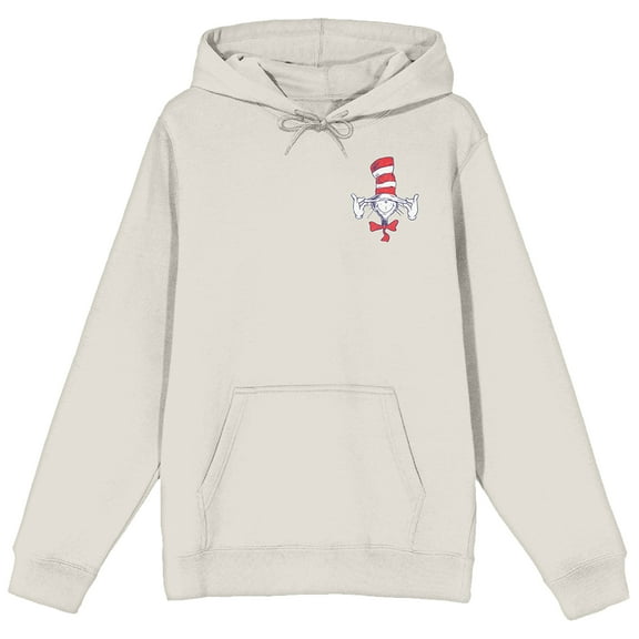 The Cat In The Hat With A Tip Of His Hat Adult Sand Long Sleeve Hooded Sweatshirt-Medium