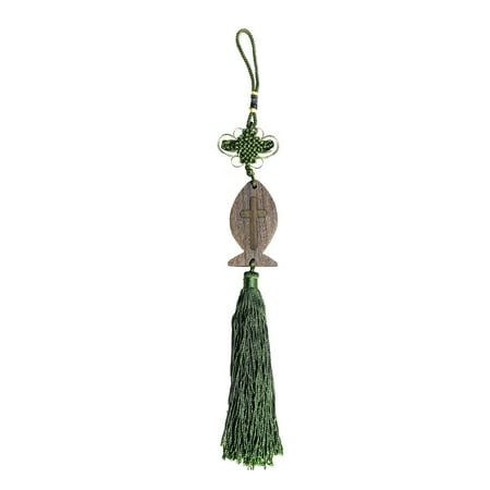 

George Solid Wood Car Hanging Green Sandalwood Fish Simple Shape Car Pendant Jewelry Engraving Decoration