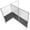 Dark Gray/Frosted Acrylic, variant on VIVO T-Shaped Modular Wall System, 4 PET Panels, Modern Office Cubicle Dividers