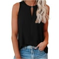 thumbnail image 2 of ALLLIST Womens Tops Black Casual Hollow Solid Keyhole Neck Sleeveless Tank Tops Tank Tops for Women XXL, 2 of 8
