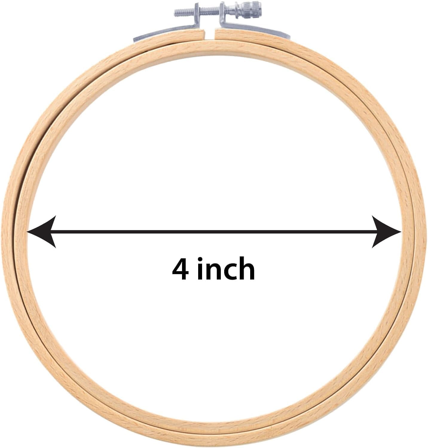 4 Inch 1 Piece Wooden Embroidery Hoops Bamboo Circle Cross
