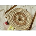 thumbnail image 6 of Kukuzhu Women Round Straw Tote Bag Summer Trendy Handmade Woven Shoulder Bag Purse, 6 of 7