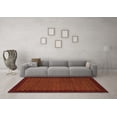 thumbnail image 3 of Ahgly Company Indoor Round Checkered Orange Modern Area Rugs, 3' Round, 3 of 4