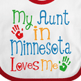 thumbnail image 4 of Inktastic My Aunt in Minnesota Loves Me Boys or Girls Baby Bib, 4 of 4