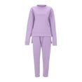 thumbnail image 4 of SDNall Womens Casual Solid Hooded Drawstring Loose Long Sleeve Sweatshirt Tops And Long Pants Set Suits, 4 of 9