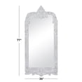 thumbnail image 3 of DecMode 36" x 77" White Intricately Carved Acanthus Floral Wall Mirror, 3 of 12