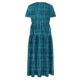 thumbnail image 5 of Viikei Womens Summer Dresses with Sleeves,Women's Flower Printing Casual Short Sleeve Crewneck Dress Casual Flowy Tiered Maxi Beach Dress Blue XXL, 5 of 6
