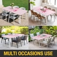 thumbnail image 5 of Valentine's Day Table Cloths for 6 Foot Rectangle Tables, Pink Bows Romantic Love Heart Patio Waterproof Elastic Fitted Tablecloths, Washable Rectangular Table Cover for Camping, 5 of 8