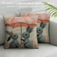 thumbnail image 3 of Awypu  Hares Throw Pillow Cover,Watercolor Cute Animal Flower Bunny Couple Rabbit Love with Butterfly On Umbrella Decorative Pillow Cases Linen Cushion Covers for Home Sofa Couch, 3 of 5