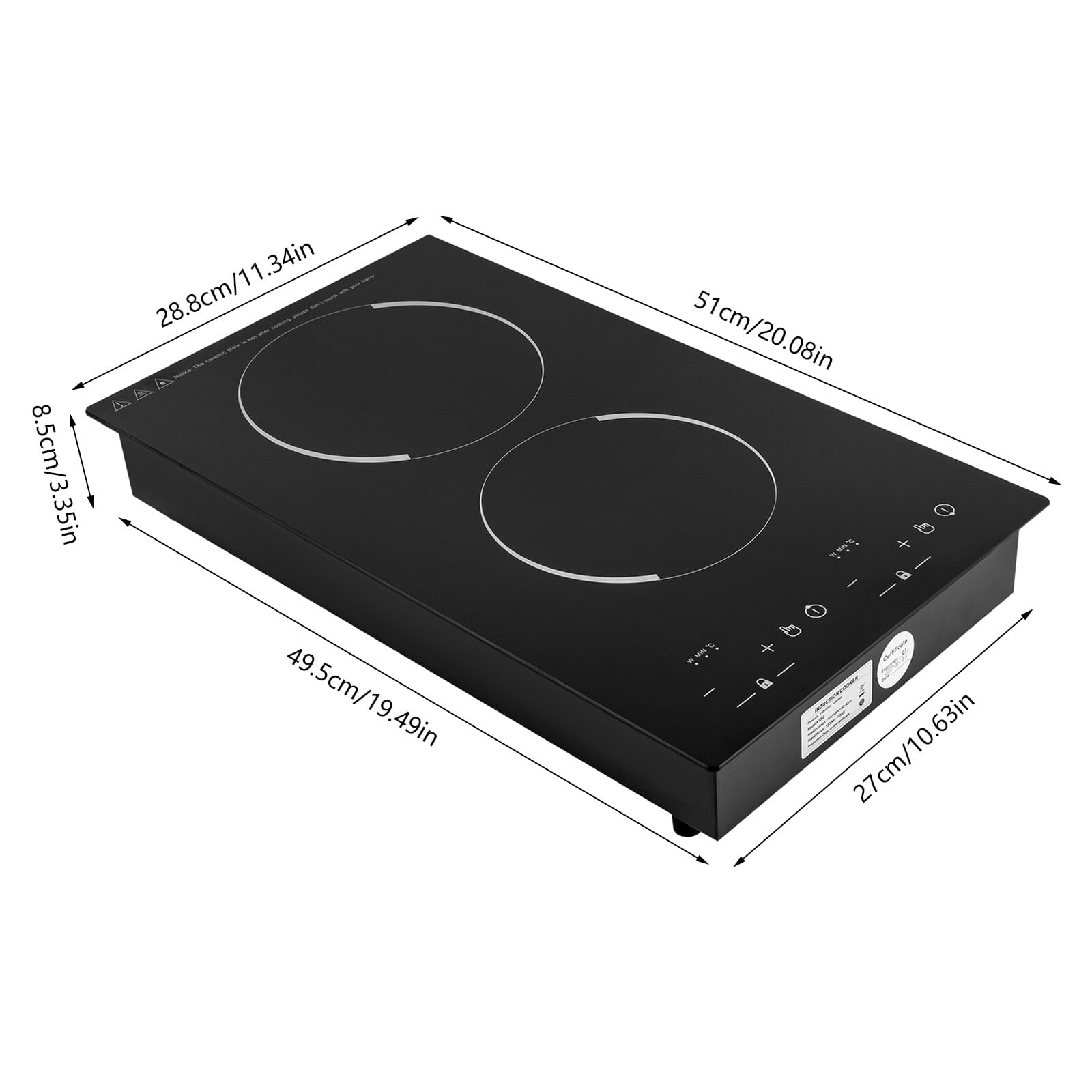 Double Induction Cooktop - 4000W Portable Dual Burner with Timer