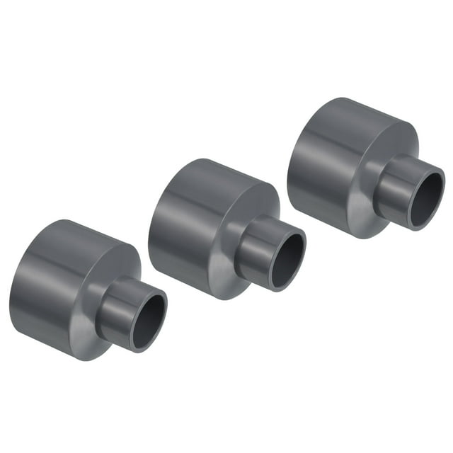 Unique Bargains Raccord Droit pour Tuyau de Réducteur 50x25mm, Gris 3 Pack