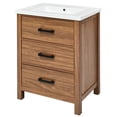 thumbnail image 5 of Tookss 24 inch Freestanding Bathroom Vanity With 3 Storage Drawers Single Sink Natural Color Bathroom Storage Cabinet For Home Decoration, 5 of 9