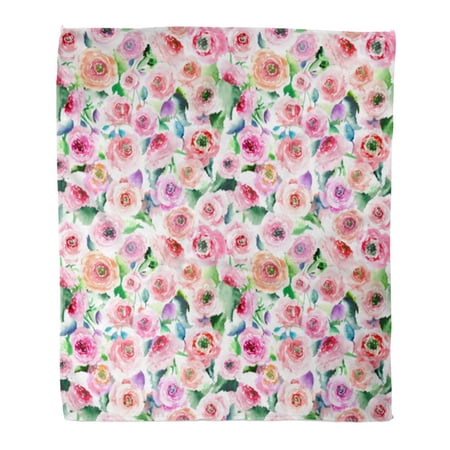 SIDONKU Throw Blanket Warm Cozy Print Flannel Green Tender Elegant Bright Sophisticated Lovely Magnificent Spring Colorful Comfortable Soft for Bed Sofa and Couch 58x80 Inches