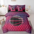 thumbnail image 1 of Erosebridal Ensembles de Literie Basketball 3D Taille Simple, Ensemble de Lit Sportif, Décor Hexagonal Géométrique, Réversible 7 Pcs, 1 of 5