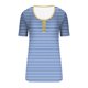 thumbnail image 3 of Camisetas de Manga Corta para las Mujeres Rayas Impreso Botón Arriba Tee, Cuello Redondo Casual Tops de Algodón para las Mujeres, 3 of 4