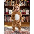 thumbnail image 4 of RUINIXCW Toddler Baby Boy Girl Christmas Outfit Kids Reindeer Costume Infant Baby Boy Girl Fall Winter Clothes Warm Fleece Antler Hoodie and Pants Set, 4 of 8