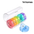 thumbnail image 3 of Caja de pastillas Portátil Contenedores de viaje Mini 7 días 14 Células Plastic Tablet Almacenamiento Dispensador Dispensador Diseño de diseño Sello Húmedo a prueba de humedad Transparente Colorido Inevent HA026814-01, 3 of 7