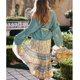 thumbnail image 5 of Falda midi TEELYNN para mujer, ropa de playa, falda de verano, cintura con cordón, falda de corte A para mujer, faldas largas bohemias con estampado floral gitano Falda, 5 of 5