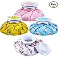 thumbnail image 1 of Paquete de 4 compresas de hielo reutilizables para uso en frío y calor para niños, adultos, compresas frías para lesiones, alivio del dolor, muelas del juicio, enfermería, ojos cansados, 14 cm (estilo, 1 of 5