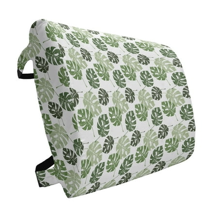 

Monstera Lumbar Pillow Tropical Jungle Foliage Hawaiian Nature Growth Sketchy Leaves Environment Eco Soft Back Cushion Office Chairs with Adjustable Straps 14 x 13 Green and White by Ambesonne