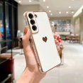 thumbnail image 3 of Luxury Plating Case For Samsung Galaxy S22 S23 Ultra S21 S20 FE A52 A53 S22 Plus A13 A54 A14 Love Heart Side Pattern Phone Cover, 3 of 5