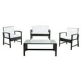 thumbnail image 4 of SAFAVIEH Krissy Outdoor Patio 4 Piece Conversation Set, Black/White, 4 of 7