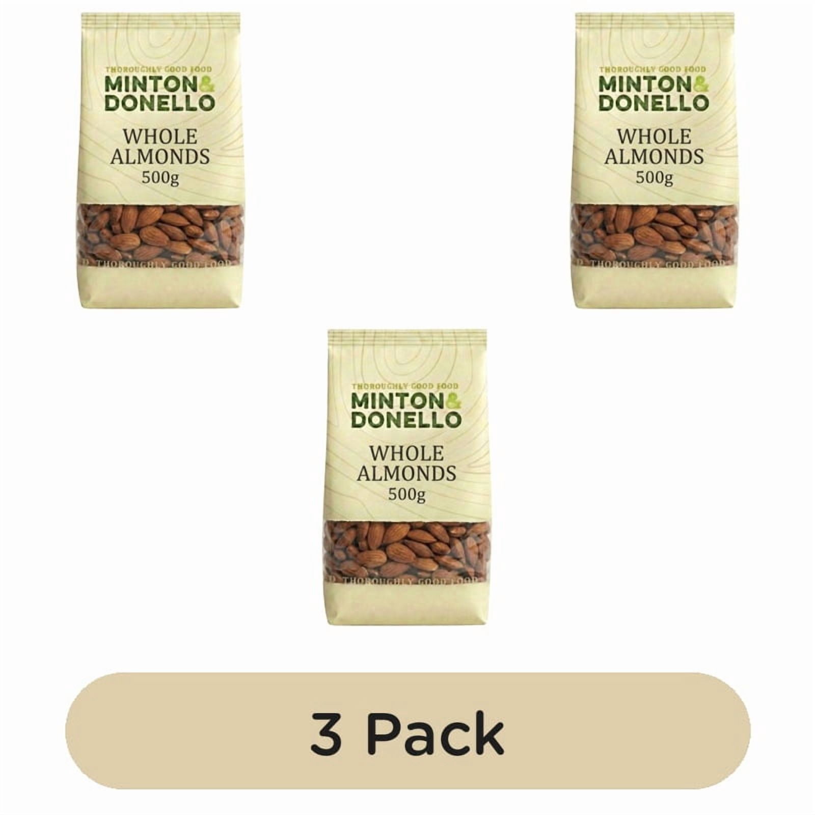 Minton & Donello Whole Almonds 500g, British Import (Pack of 3)