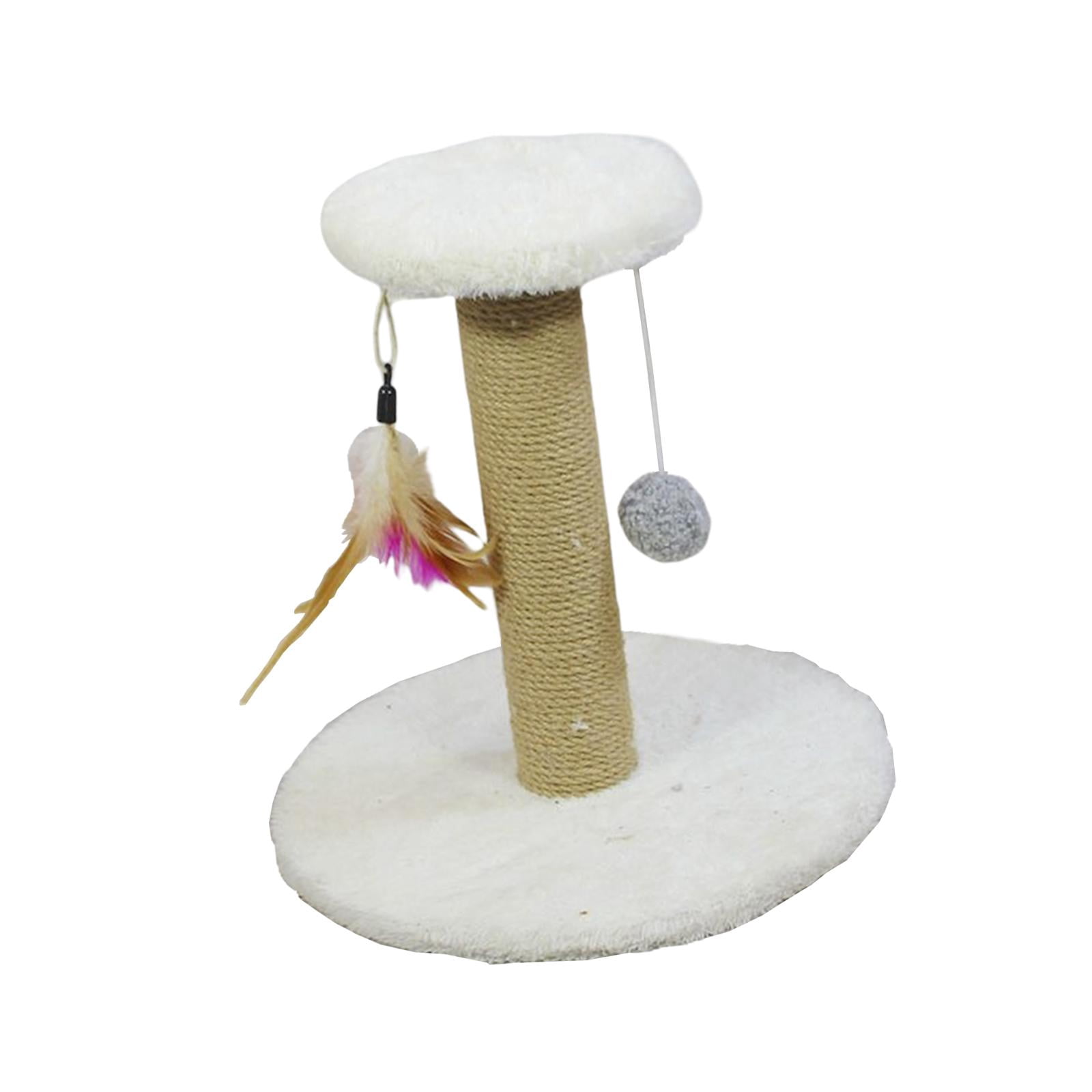 Fzaqwen Cat Scratching Post Cat Scratcher Scratch Post Interactive Toy Cat Gift Climbing Round White