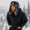 thumbnail image 4 of TKKCS Unisex Winter Plaid Trapper Hat with Matching Goggles Faux Fur Ear Flaps Windproof Warm Ski Hat Blue Free Size, 4 of 6