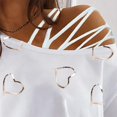 thumbnail image 4 of Pntutb Mujeres Verano O-cuello Manga Corta Amor Imprimir Sin Tirantes Camiseta tops Blusas Pntutb Pntutb-5978, 4 of 9