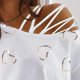 thumbnail image 4 of Puntoco Mujeres Verano O-cuello Manga Corta Amor Imprimir Sin Tirantes Camiseta tops Blusas Puntoco Puntoco-5982, 4 of 9