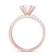 thumbnail image 5 of Center 7MM Round Cut Lab Created Moissanite Diamond Solitaire Engagement Wedding Bridal Ring Set In 14K Rose Gold(G-H Color,VVS1 Clarity,1.75 Cttw)-5.5, 5 of 8
