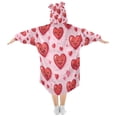 thumbnail image 2 of Wearable Blanket with Sleeves and Pocket Oversized Hooded Sweatshirt 3-14 YR Heart-shaped Emoticons S, 2 of 7