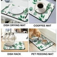 thumbnail image 4 of Versatile Sage Green Leaves Design Dish Drying Mat - High Absorbency and Large Size - Ideal for Kitchen Counters & Coffee Bars, 4 of 7