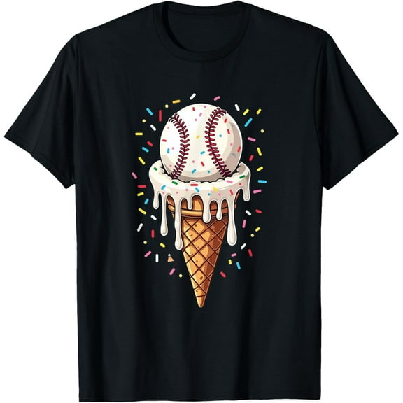 Baseball Drip Boys Ice Cream Cone Drip Baseball T-Shirt