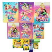 Disney Princess School Supply Bundle | 3 Pocket Folders 3 Composition Notebooks | Crayola Crayons Colored Pencils Markers | No. 2 Pencils Tissue | Girl Power