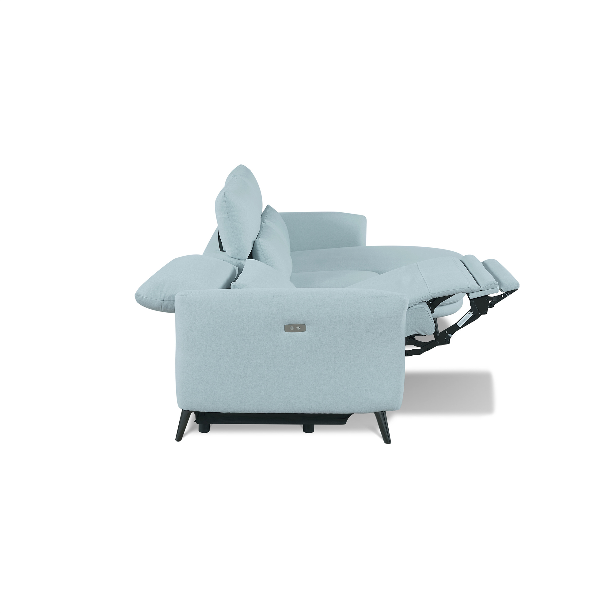 Wells Right-Arm Light Blue Chaise Lounge Sectional Sofa with Adjustable Head