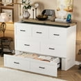 thumbnail image 2 of Queen Size Murphy Bed with Charging Station, Foldable Wall Bedframe with 1 Storage Drawer, Wooden Murphy Bed Cabinet for Guest Room Home Office, White, 2 of 8