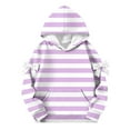 thumbnail image 4 of Cute Hoodies for Girl, Striped Pullover Tops Long Sleeve Oversized Hooded Sweatshirts Preppy Clothes New Girls Long-Sleeve Hoodies Sweatshirt Purple 120, 4 of 5