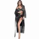 thumbnail image 2 of Women Sexy Lace Silk Kimono Robe Sleepwear Nightgown Long Dressing Gown Nightie Nightwear, 2 of 5