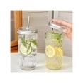 thumbnail image 5 of odorsTT 1 Piece (Set) Large-Capacity Heat-Resistant Transparent Glass Mason Jar (With Lid And Straw), Suitable for Boba Milk Tea, Coffee, Juice and Cold Drink, 5 of 6