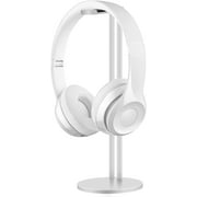 Headphone Stand Aluminum, Headset Holder with Double Pole & Solid Metal Base, Compatible with Most Headphones (Silver)