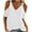 White-26, variant on Mittory Womens Cold Shoulder Tops Summer Sexy Casual Short Sleeve Ruched Scoop Neck Banded Bottom Shirts Blouse
