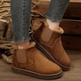 thumbnail image 3 of Womens Rhinestones Snow Boots Fashion Winter Warm Fleece Lined Suede Glitter Platform Chelsea Ankle Booties Yellow Size 6.5, 3 of 6